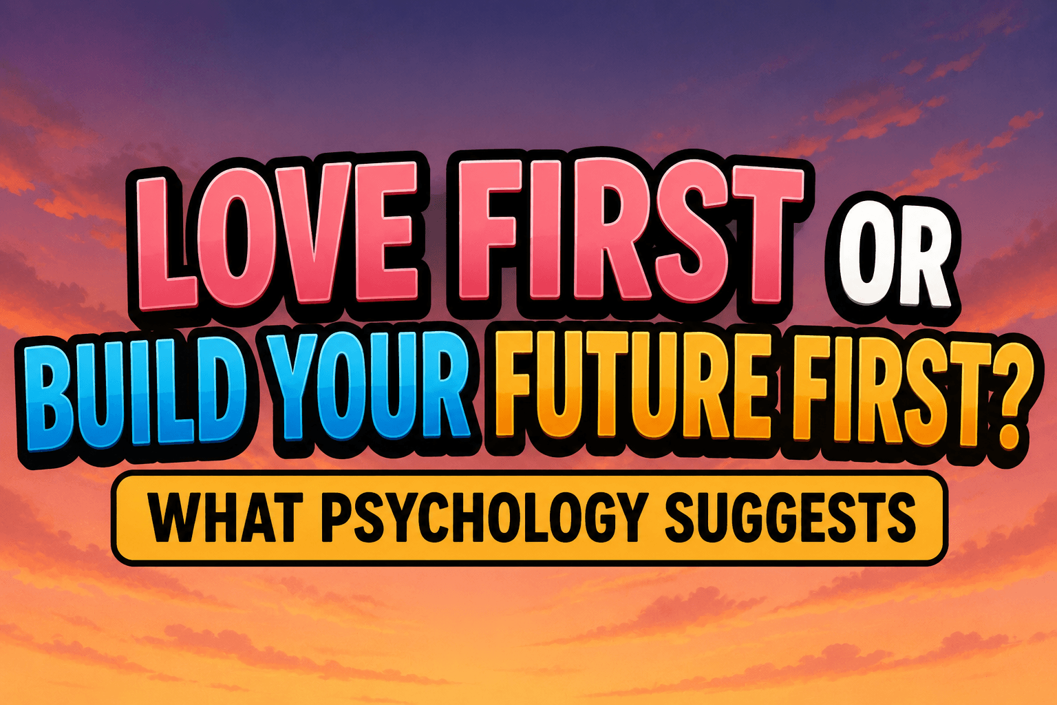 Love First or Build Your Future First? What Psychology Suggests